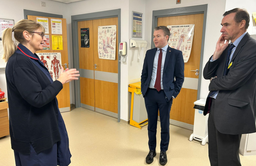 Bradley with Dawn Shaw, Lead for Countywide MIUs and Robert Mackie, Chief Executive of Herefordshire and Worcestershire Health and Care NHS Trust.